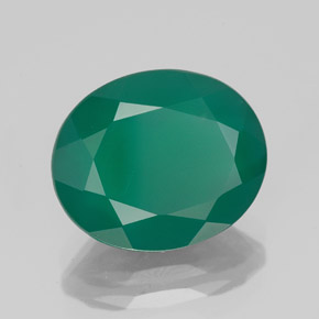 4.10 ct Green Agate Stone, Natural Agate in Oval Facet Shape for Sale