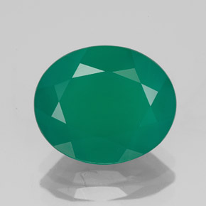 3.96 ct Green Agate Gemstone, Agate Gem in Oval Facet Shape for Sale.