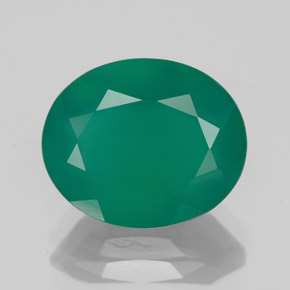 4.35 ct Green Agate Gemstone, Agate Gem in Oval Facet Shape for Sale.