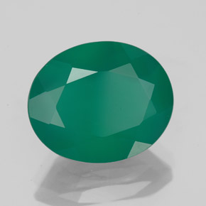 4.35 ct Green Agate Stone, Natural Agate in Oval Facet Shape for Sale