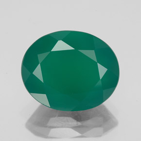4.42 ct Green Agate Gemstone, Agate Gem in Oval Facet Shape for Sale.