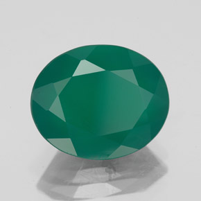 4.42 ct Green Agate Stone, Natural Agate in Oval Facet Shape for Sale