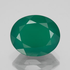 4.46 ct Green Agate Gemstone, Agate Gem in Oval Facet Shape for Sale.