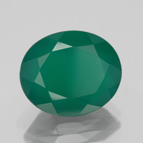 4.46 ct Green Agate Stone, Natural Agate in Oval Facet Shape for Sale