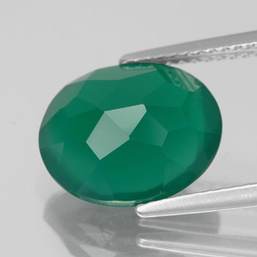 Agate Gemstone in 12 x 10 mm (calibrated) Size for Sale, Agate Stone in Green Color