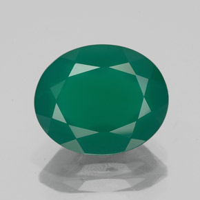 3.73 ct Green Agate Gemstone, Agate Gem in Oval Facet Shape for Sale.