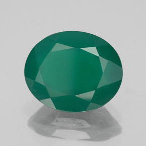 3.73 ct Green Agate Stone, Natural Agate in Oval Facet Shape for Sale