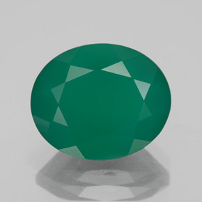 4.55 ct Green Agate Gemstone, Agate Gem in Oval Facet Shape for Sale.