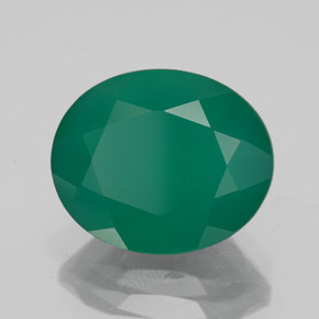 4.55 ct Green Agate Stone, Natural Agate in Oval Facet Shape for Sale