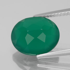 Agate Gemstone in 12 x 10 mm (calibrated) Size for Sale, Agate Stone in Green Color