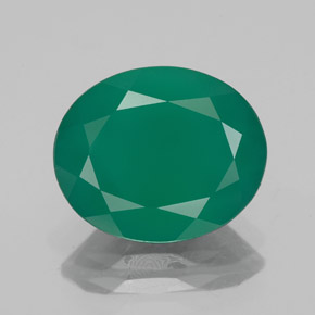 3.75 ct Green Agate Gemstone, Agate Gem in Oval Facet Shape for Sale.