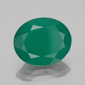 3.75 ct Green Agate Stone, Natural Agate in Oval Facet Shape for Sale
