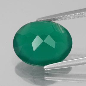 Agate Gemstone in 12 x 10 mm (calibrated) Size for Sale, Agate Stone in Green Color