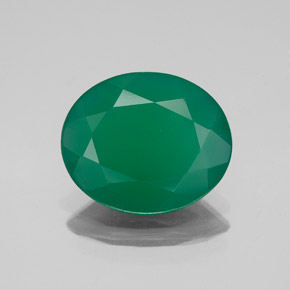 2.98 ct Green Agate Gemstone, Agate Gem in Oval Facet Shape for Sale.