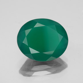 4.13 ct Green Agate Stone, Natural Agate in Oval Facet Shape for Sale