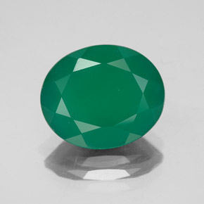 4.23 ct Green Agate Gemstone, Agate Gem in Oval Facet Shape for Sale.