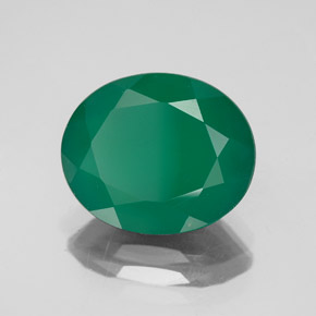 4.23 ct Green Agate Stone, Natural Agate in Oval Facet Shape for Sale