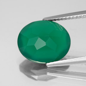 Agate Gemstone in 12 x 10 mm (calibrated) Size for Sale, Agate Stone in Green Color