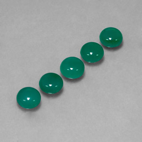3.72 ct Green Agate Stone, Natural Agate in Round Cabochon Shape for Sale