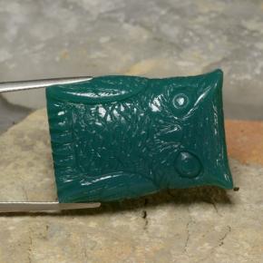 39.61 ct Green Agate Stone, Natural Agate in Carved Owl Shape for Sale