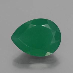 7.48 ct Green Agate Gemstone, Agate Gem in Pear Facet Shape for Sale.