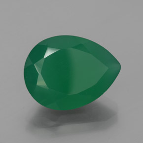7.48 ct Green Agate Stone, Natural Agate in Pear Facet Shape for Sale