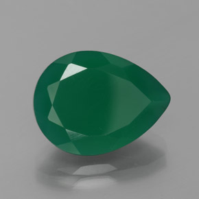 7.47 ct Green Agate Stone, Natural Agate in Pear Facet Shape for Sale