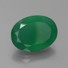 7.75 ct Green Agate Stone, Natural Agate in Oval Facet Shape for Sale
