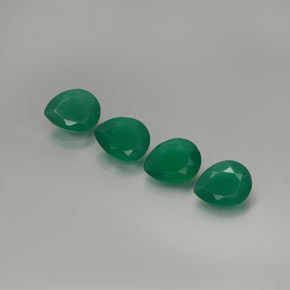 5.11 ct Green Agate Gemstone, Agate Gem in Pear Facet Shape for Sale.