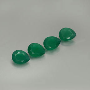 5.11 ct Green Agate Stone, Natural Agate in Pear Facet Shape for Sale