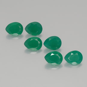 9.64 ct Green Agate Gemstone, Agate Gem in Pear Facet Shape for Sale.