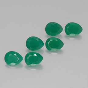9.64 ct Green Agate Stone, Natural Agate in Pear Facet Shape for Sale