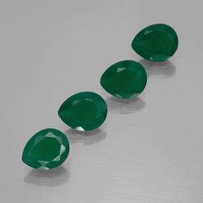 9.07 ct Green Agate Stone, Natural Agate in Pear Facet Shape for Sale
