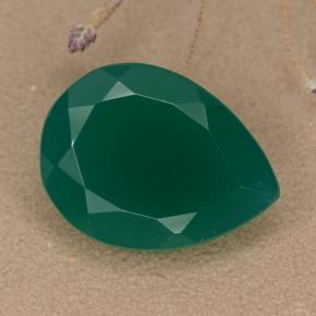 Grün Achat Edelstein - 7.2ct Birnen Schliff (ID: 373730)
