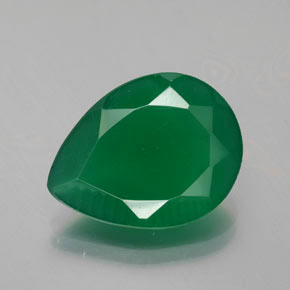 5.67 ct Green Agate Gemstone, Agate Gem in Pear Facet Shape for Sale.