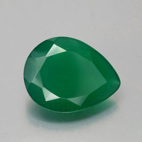 5.67 ct Green Agate Stone, Natural Agate in Pear Facet Shape for Sale