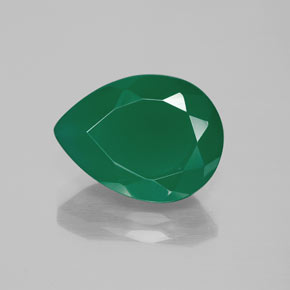 7.71 ct Green Agate Gemstone, Agate Gem in Pear Facet Shape for Sale.