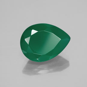 7.71 ct Green Agate Stone, Natural Agate in Pear Facet Shape for Sale