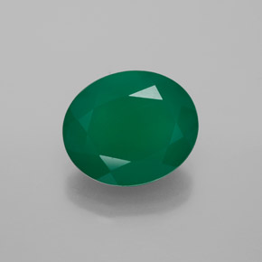 4.31 ct Green Agate Gemstone, Agate Gem in Oval Facet Shape for Sale.
