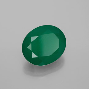 4.31 ct Green Agate Stone, Natural Agate in Oval Facet Shape for Sale