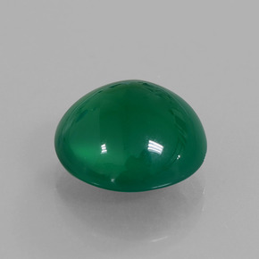 6.11 ct Green Agate Stone, Natural Agate in Round Cabochon Shape for Sale