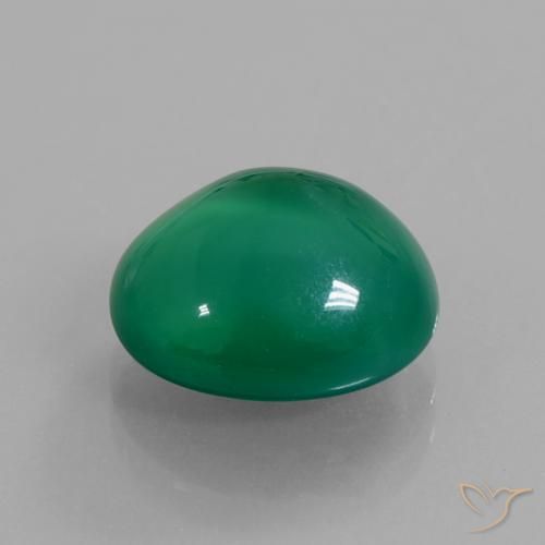 5.87 ct Green Agate Stone, Natural Agate in Oval Cabochon Shape for Sale