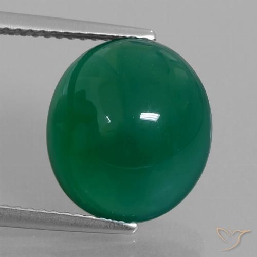 6.68ct Natural Forest Green Agate, Oval, Translucent