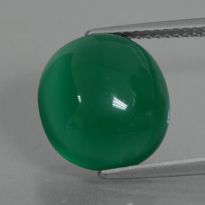 Желтовато-зеленый Агат Камень - 6.7ct Овал Кабошон (ID: 426243)