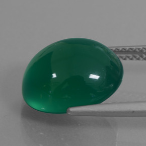 Agate Gemstone in 13 x 11 mm (calibrated) Size for Sale, Agate Stone in Medium Dark Green Color