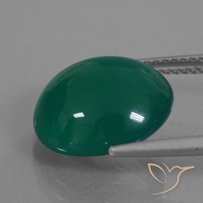 Agate Gemstone in 13 x 13 mm (calibrated) Size for Sale, Agate Stone in Medium Dark Green Color