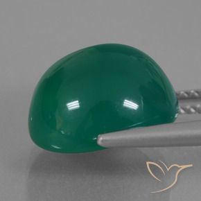 Agate Gemstone in 12.1 x 11.3 mm Size for Sale, Agate Stone in Forest Green Color
