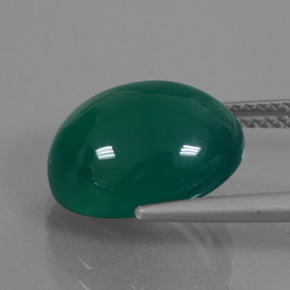 Agate Gemstone in 13 x 11 mm (calibrated) Size for Sale, Agate Stone in Medium Dark Green Color