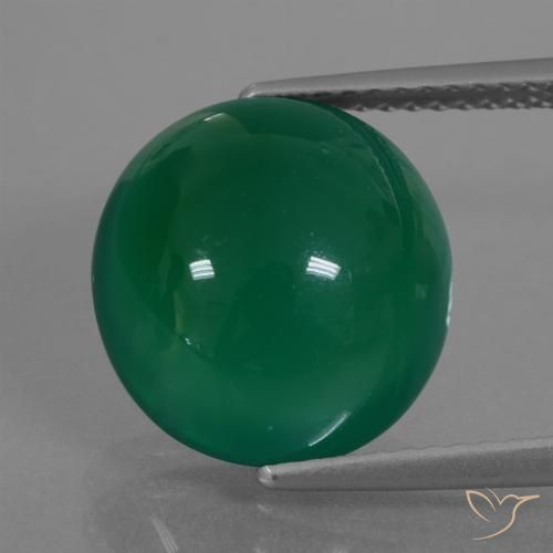 7.02ct Natural Medium Green Agate, Oval, Translucent