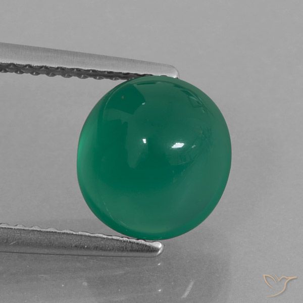 Agata verde da 3,05 ct, taglio ovale da 8,9 x 8,2 mm dall'India, Photo A